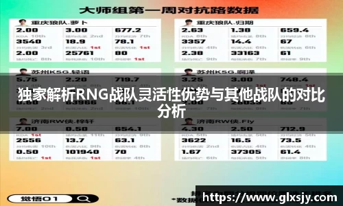 独家解析RNG战队灵活性优势与其他战队的对比分析